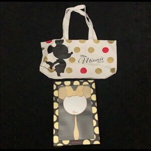 Sephora Minnie Mouse hand mirror and tote